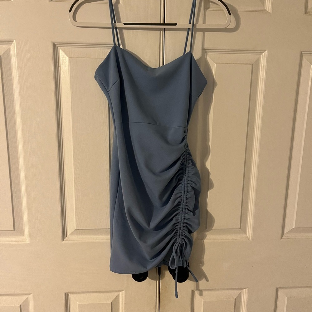 Windsor Blue Ruched Mini Dress